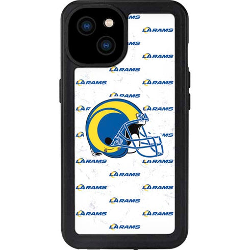 NFL Los Angeles Rams White Logo Blast iPhone 15 Plus Waterproof Case