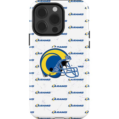 NFL Los Angeles Rams White Logo Blast iPhone 15 Pro Impact Case
