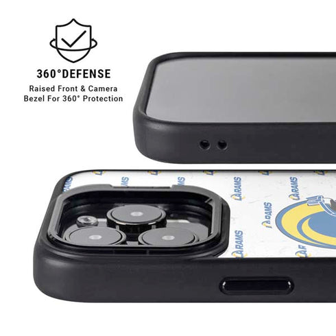 NFL Los Angeles Rams White Logo Blast iPhone 15 Pro Kickstand Case