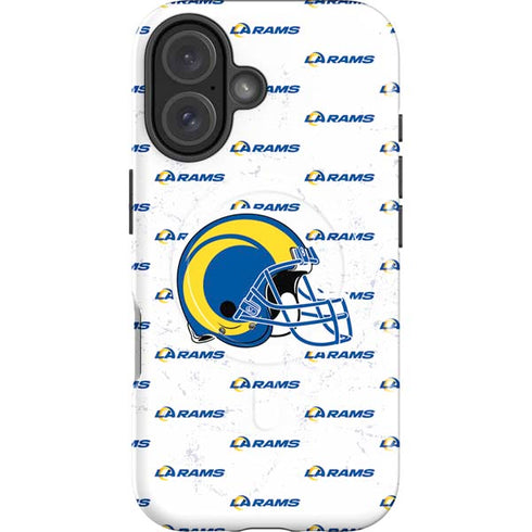 NFL Los Angeles Rams White Logo Blast iPhone 16 Magsafe Impact Case