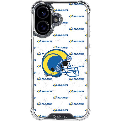 NFL Los Angeles Rams White Logo Blast iPhone 16 Plus Clear Case