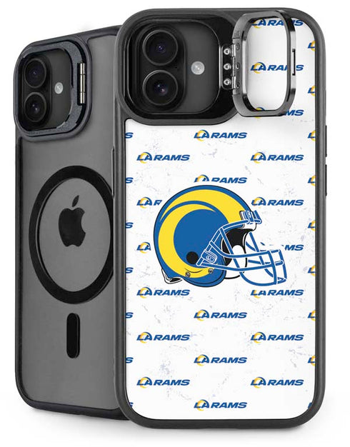 NFL Los Angeles Rams White Logo Blast iPhone 16 Plus Kickstand Case