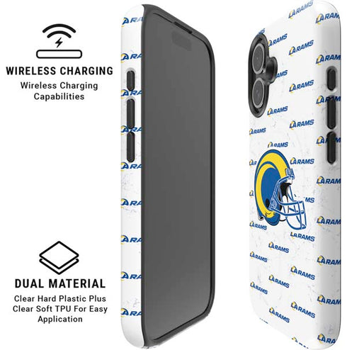 NFL Los Angeles Rams White Logo Blast iPhone 16 Plus Magsafe Impact Case