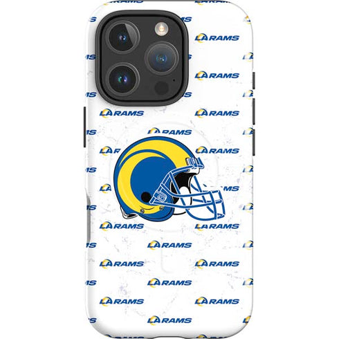 NFL Los Angeles Rams White Logo Blast iPhone 16 Pro Magsafe Impact Case