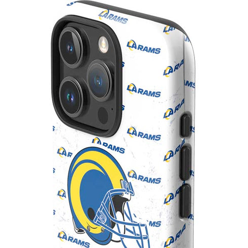 NFL Los Angeles Rams White Logo Blast iPhone 16 Pro Max Impact Case