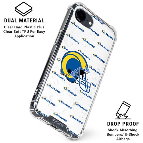 NFL Los Angeles Rams White Logo Blast iPhone 16e Clear Case