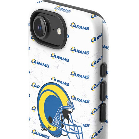 NFL Los Angeles Rams White Logo Blast iPhone 16e Impact Case
