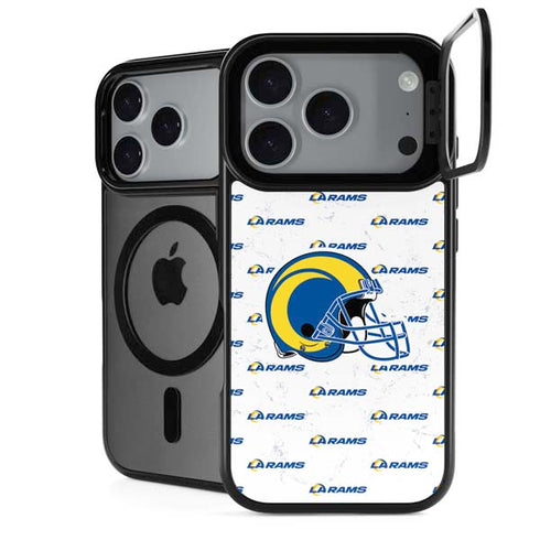 NFL Los Angeles Rams White Logo Blast iPhone 18 Pro Kickstand Case