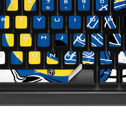 NFL Los Angeles Rams White Logo Blast K95 RGB PLATINUM Mechanical Gaming Keyboard Skin