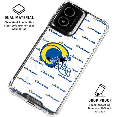 NFL Los Angeles Rams White Logo Blast Moto G Power 5G (2024) Clear Case