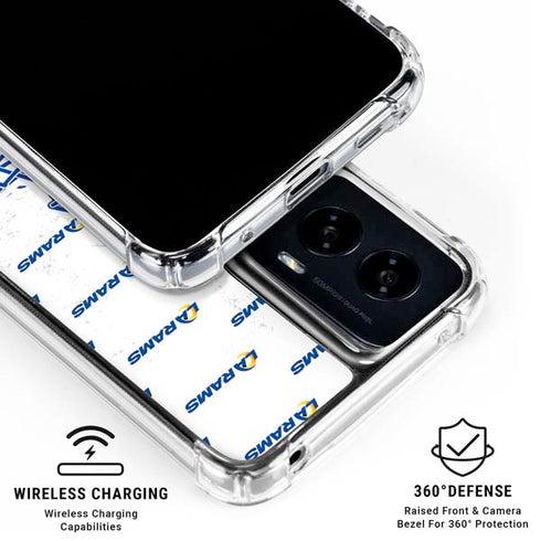 NFL Los Angeles Rams White Logo Blast Moto G Power 5G (2024) Clear Case