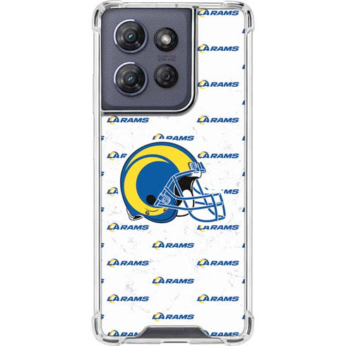 NFL Los Angeles Rams White Logo Blast Moto G Stylus 5G (2025) Clear Case