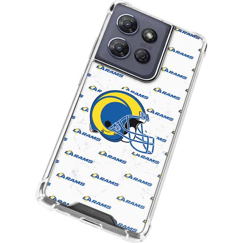 NFL Los Angeles Rams White Logo Blast Moto G Stylus 5G (2025) Clear Case