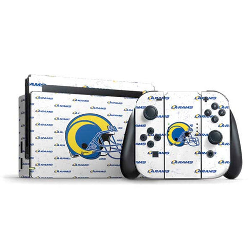 NFL Los Angeles Rams White Logo Blast Nintendo Skins