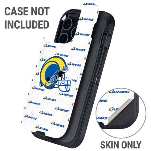 NFL Los Angeles Rams White Logo Blast Otterbox Defender iPhone Skin