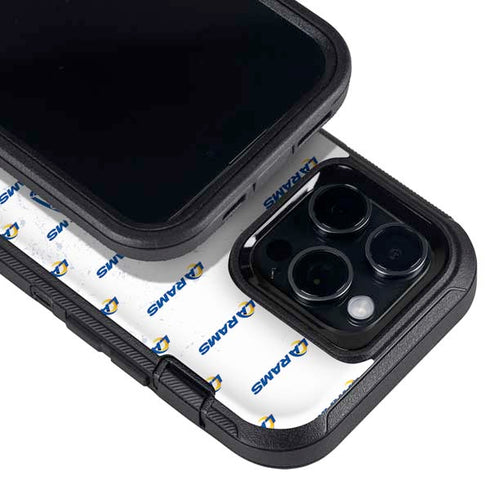 NFL Los Angeles Rams White Logo Blast Otterbox Defender iPhone Skin