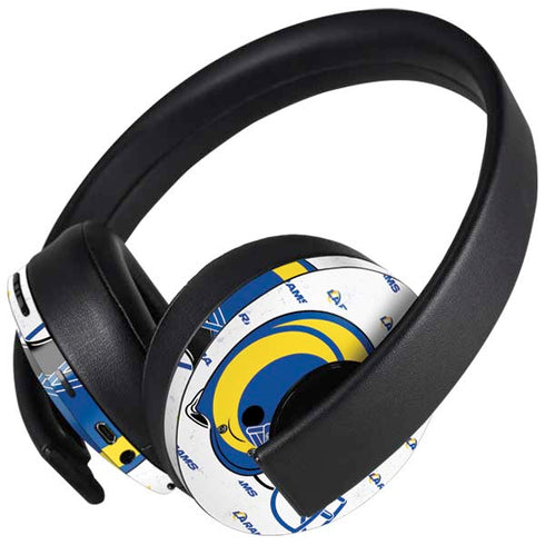 NFL Los Angeles Rams White Logo Blast PlayStation 4 Gold Wireless Headset Skin