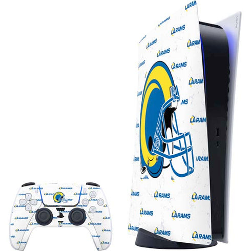 NFL Los Angeles Rams White Logo Blast PlayStation PS5 Skins