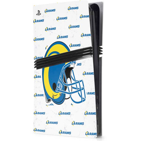 NFL Los Angeles Rams White Logo Blast PS5 Pro Console Skin