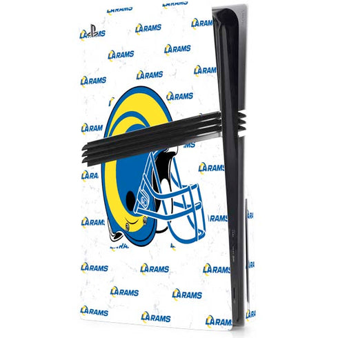 NFL Los Angeles Rams White Logo Blast PS5 Pro Disk Console Skin