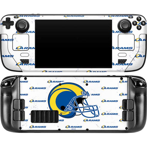 NFL Los Angeles Rams White Logo Blast Steam Deck Handheld Gaming Computer OLED Skin