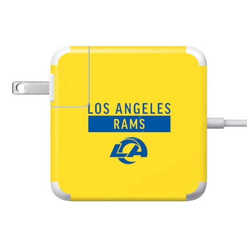 NFL Los Angeles Rams White Performance Series 85W Power Adapter (15 and 17 inch MacBook Pro Charger) Skin