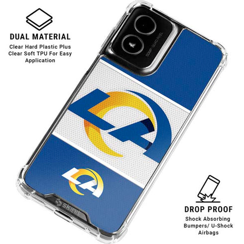 NFL Los Angeles Rams Zone Block Moto G Power 5G (2024) Clear Case