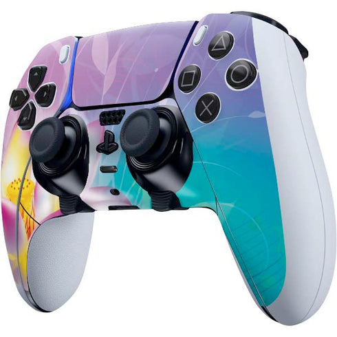 Lotus Floral Pattern PS5 DualSense Edge Pro Controller Skin