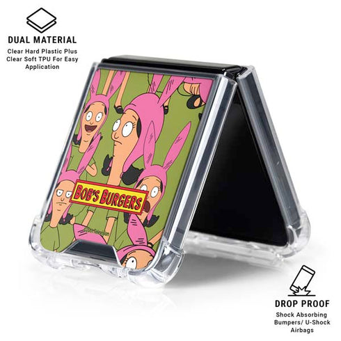 Bobs Burgers Louise Belcher Galaxy Z Flip7 Clear Case