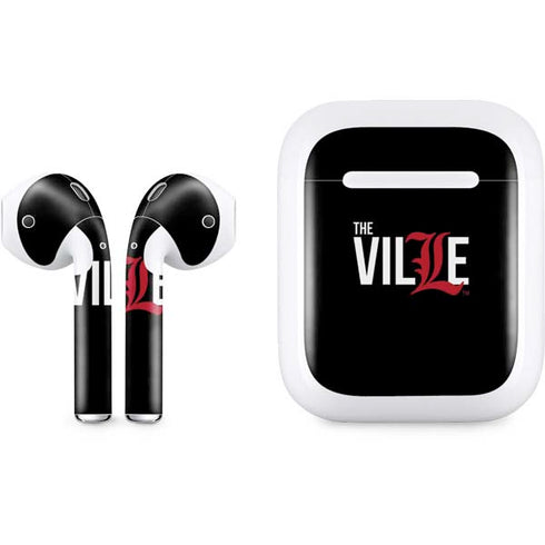 University of Louisville Black Background Apple AirPods Skin