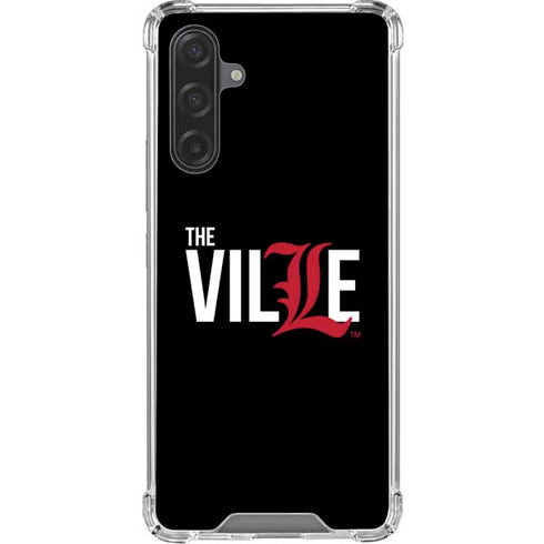 University of Louisville Black Background Galaxy A17 Clear Case