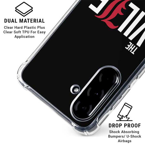 University of Louisville Black Background Galaxy A36 5G Clear Case