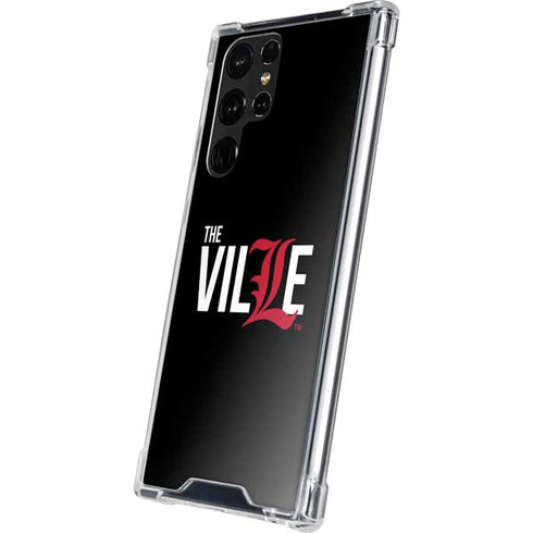 University of Louisville Black Background Galaxy S22 Ultra Clear Case