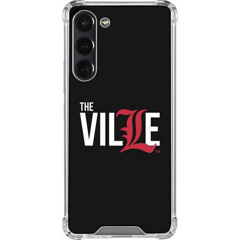 University of Louisville Black Background Galaxy S24 FE Clear Case