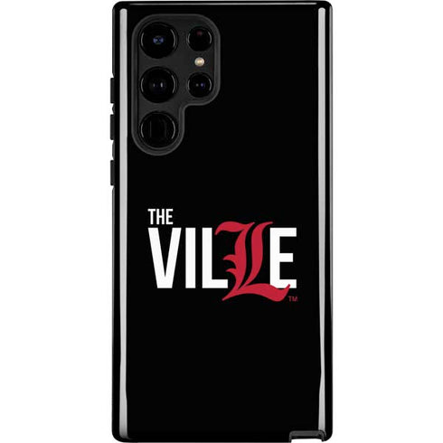 University of Louisville Black Background Galaxy Cases