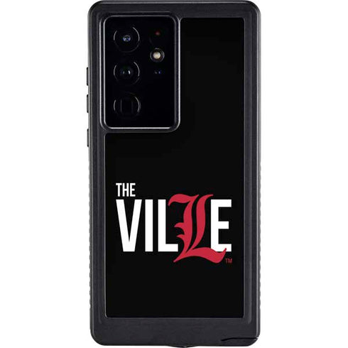 University of Louisville Black Background Galaxy S24 Ultra Waterproof Case