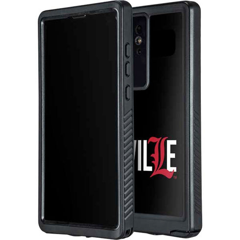 University of Louisville Black Background Galaxy S24 Ultra Waterproof Case