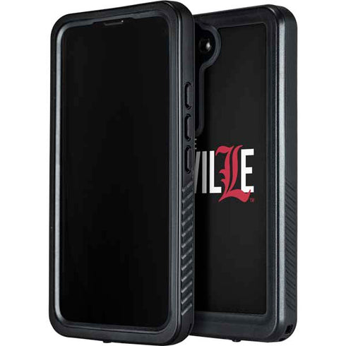 University of Louisville Black Background Galaxy S24 Waterproof Case