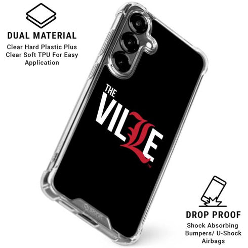 University of Louisville Black Background Galaxy S26 Plus Clear Case