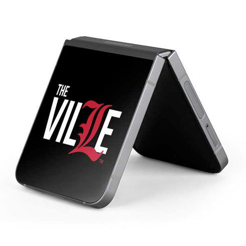 University of Louisville Black Background Galaxy Z Flip6 Skin