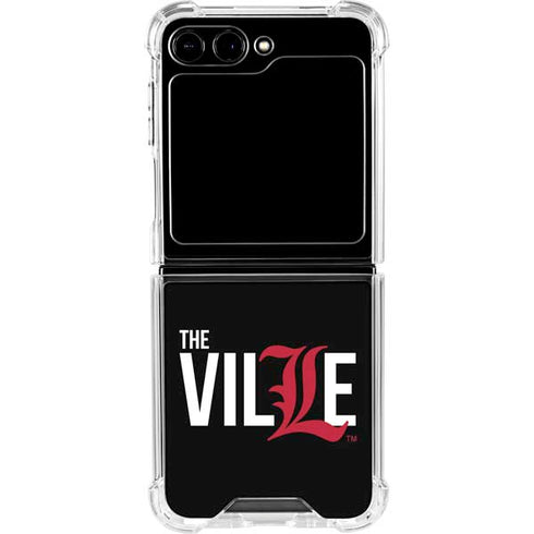 University of Louisville Black Background Galaxy Z Flip6 Clear Case