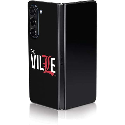 University of Louisville Black Background Galaxy Z Fold5 5G Skin