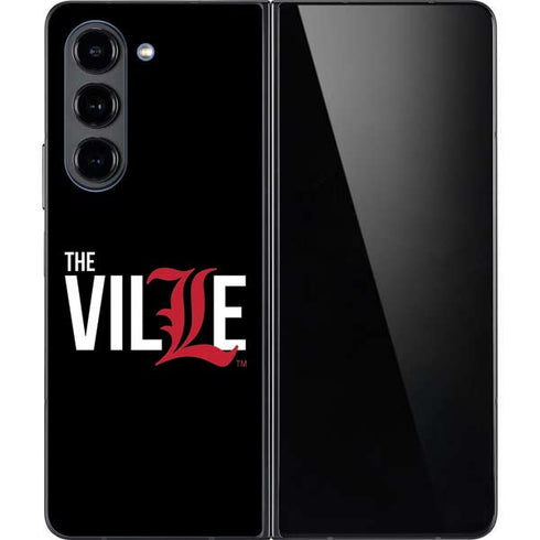 University of Louisville Black Background Galaxy Z Fold5 5G Skin