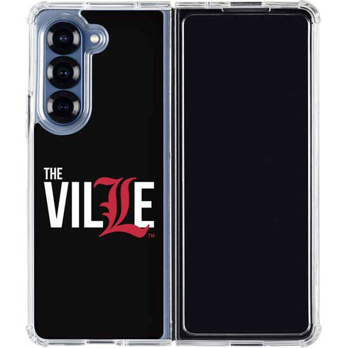 University of Louisville Black Background Galaxy Z Fold6 Clear Case