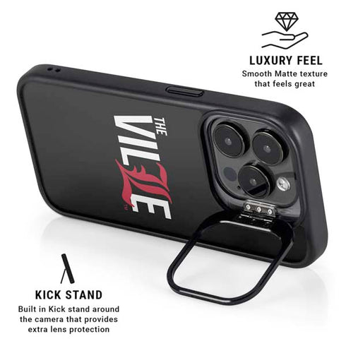 University of Louisville Black Background iPhone 14 Pro Max Kickstand Case