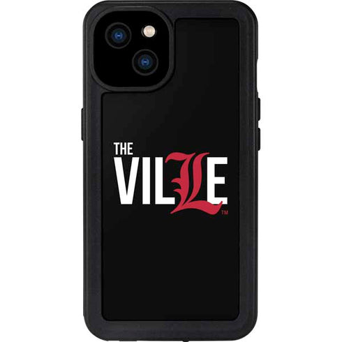 University of Louisville Black Background iPhone 15 Plus Waterproof Case