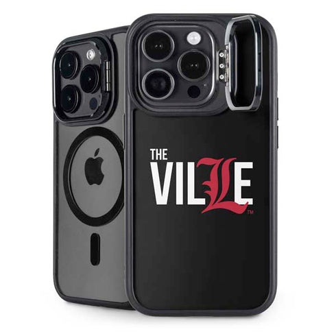 University of Louisville Black Background iPhone 15 Pro Kickstand Case