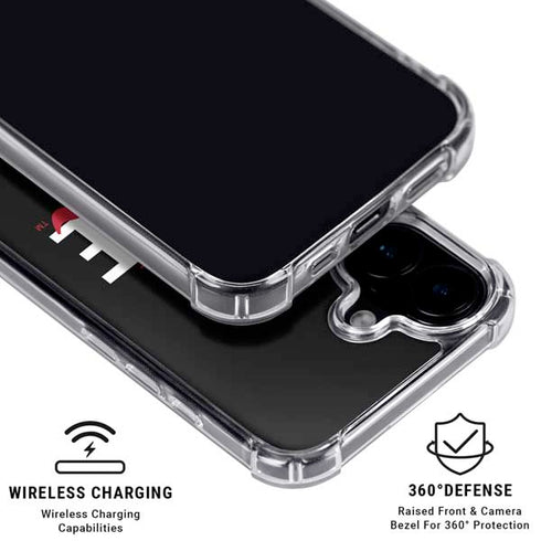 University of Louisville Black Background iPhone 16 Plus Clear Case
