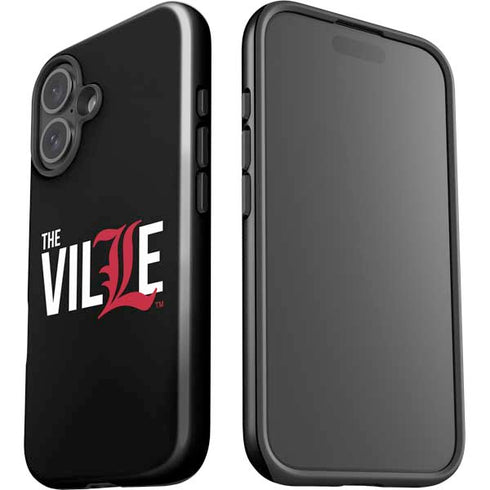 University of Louisville Black Background iPhone 16 Plus Impact Case