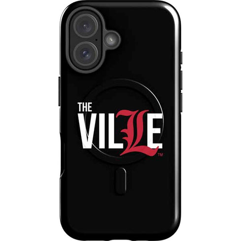 University of Louisville Black Background iPhone 16 Plus Magsafe Impact Case